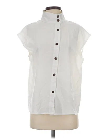 Pre-owned Shein Sleeveless Button Down Shirt In White