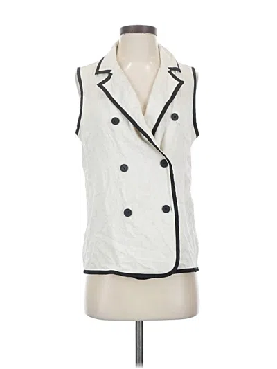 Pre-owned Shein Sleeveless Button Down Shirt In White
