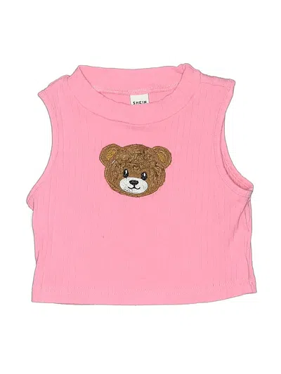 Pre-owned Shein Kids' Sleeveless T-shirt In Pink