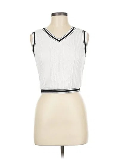 Pre-owned Shein Sleeveless T-shirt In White