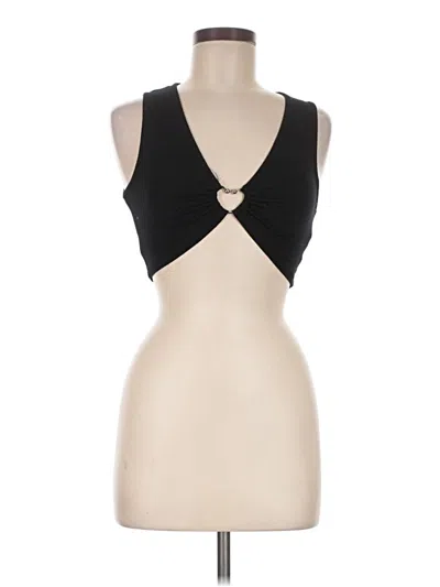 Pre-owned Shein Sleeveless Top Black Plunge Neckline Tops