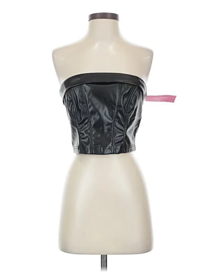 Shein Sleeveless Top Black Strapless Neckline Tops