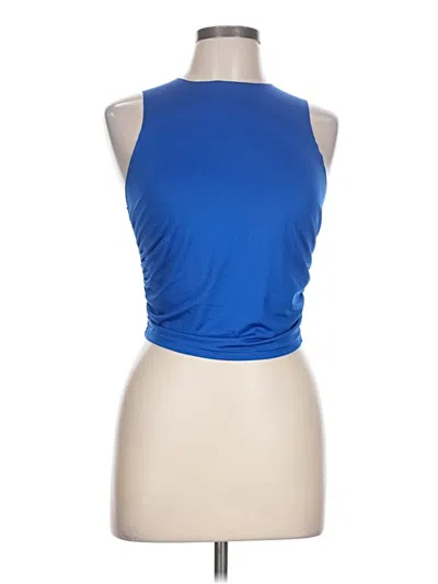 Pre-owned Shein Sleeveless Top Blue Halter Neckline Tops