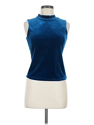Pre-owned Shein Sleeveless Top Blue High Neck Tops