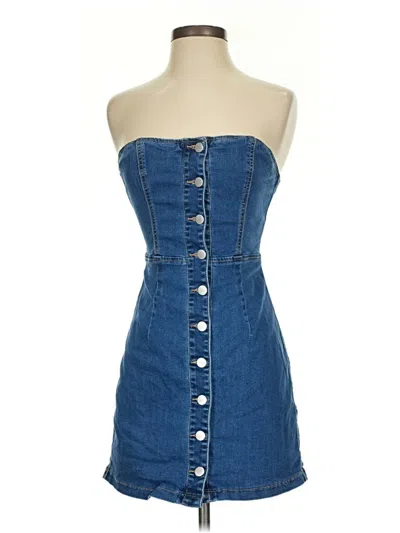 Pre-owned Shein Sleeveless Top Blue Strapless Neckline Tops