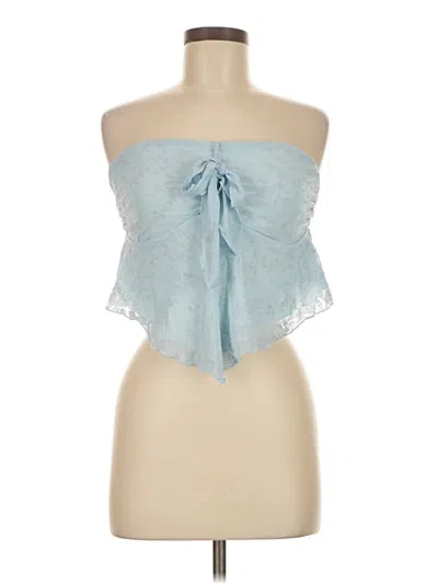 Pre-owned Shein Sleeveless Top Blue Strapless Neckline Tops