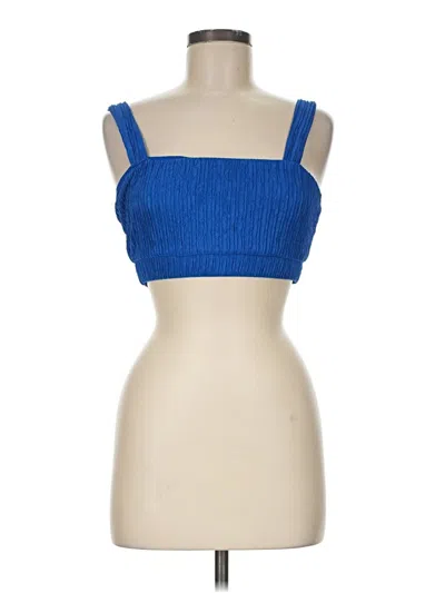 Pre-owned Shein Sleeveless Top Blue Strapless Neckline Tops