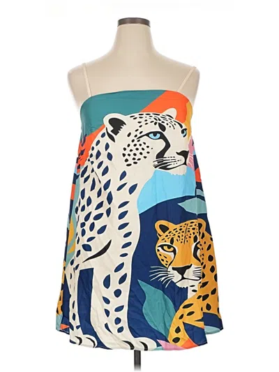 Pre-owned Shein Sleeveless Top Blue Strapless Neckline Tops