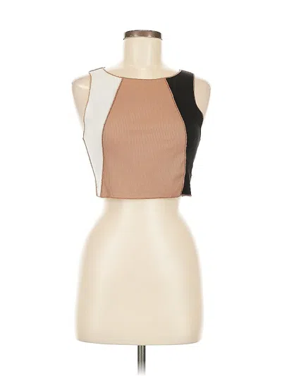 Pre-owned Shein Sleeveless Top Brown Halter Neckline Tops