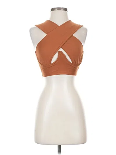 Pre-owned Shein Sleeveless Top Brown Halter Neckline Tops