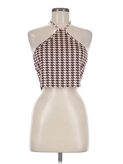 Pre-owned Shein Sleeveless Top Brown Halter Neckline Tops