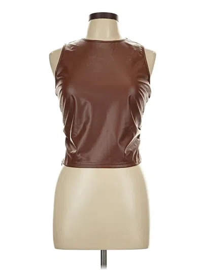 Shein Sleeveless Top Brown Halter Neckline Tops