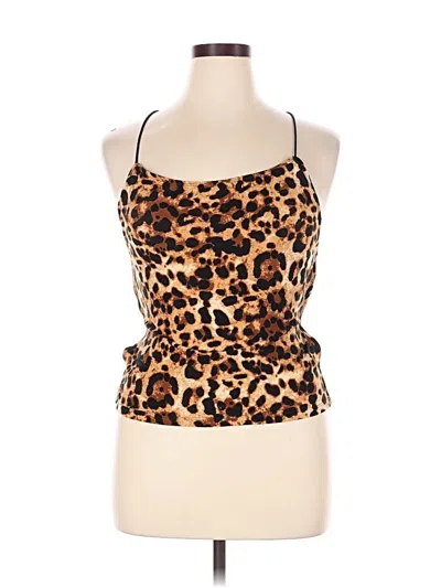 Pre-owned Shein Sleeveless Top Brown Halter Neckline Tops