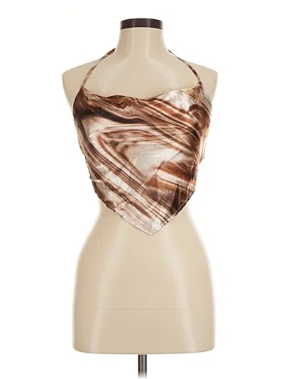 Pre-owned Shein Sleeveless Top Brown Halter Neckline Tops