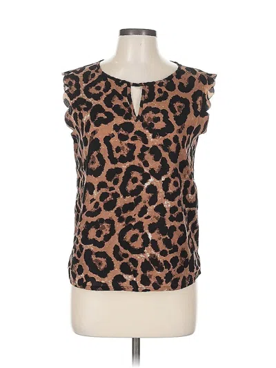 Pre-owned Shein Sleeveless Top Brown Keyhole Neckline Tops