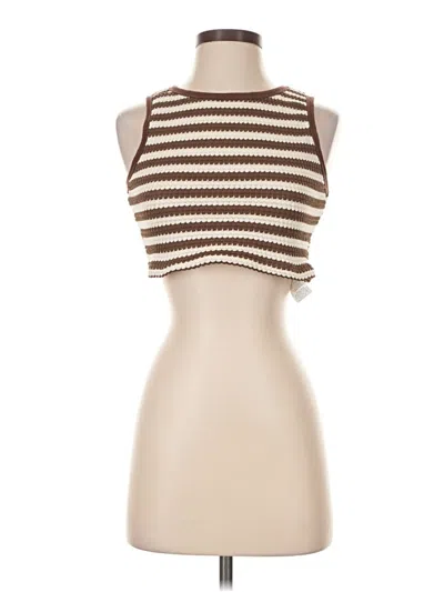 Pre-owned Shein Sleeveless Top Brown Strapless Neckline Tops