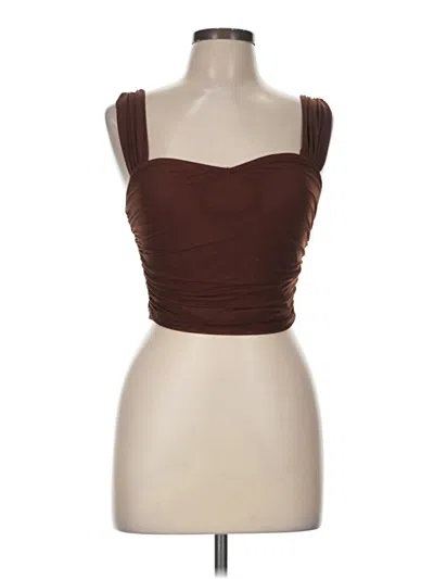 Pre-owned Shein Sleeveless Top Brown Sweetheart Neckline Tops
