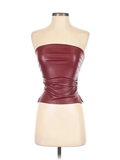 Pre-owned Shein Sleeveless Top Burgundy Strapless Neckline Tops
