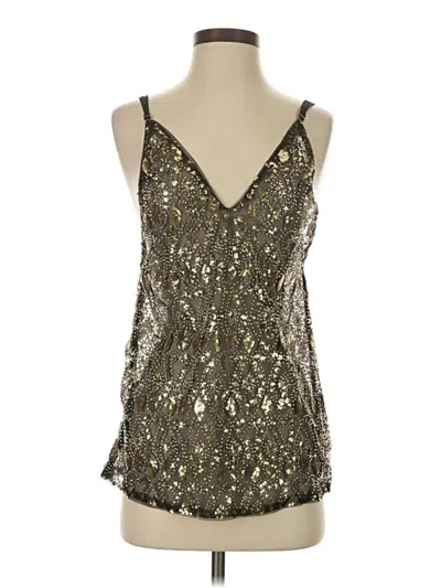 Pre-owned Shein Sleeveless Top Gold Plunge Neckline Tops