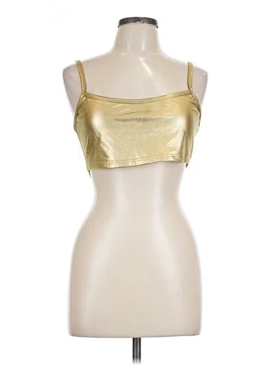 Pre-owned Shein Sleeveless Top Gold Strapless Neckline Tops