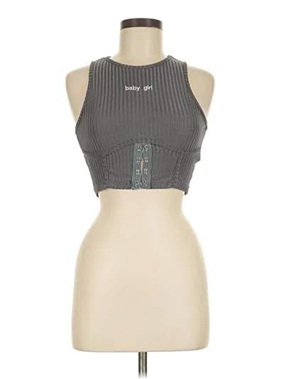 Pre-owned Shein Sleeveless Top Gray Halter Neckline Tops