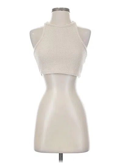 Pre-owned Shein Sleeveless Top Ivory Halter Neckline Tops In White