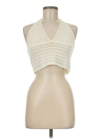 Pre-owned Shein Sleeveless Top Ivory Halter Neckline Tops In White