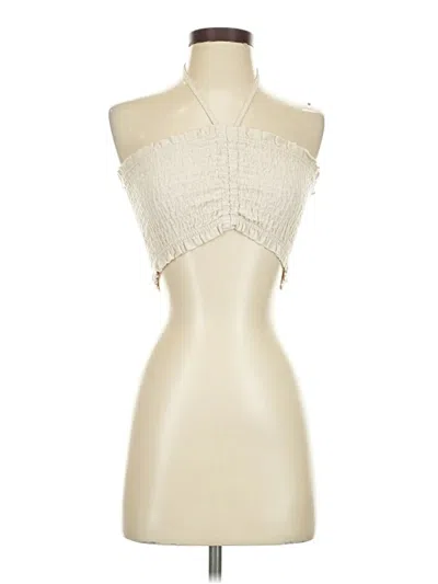 Pre-owned Shein Sleeveless Top Ivory Halter Neckline Tops In White