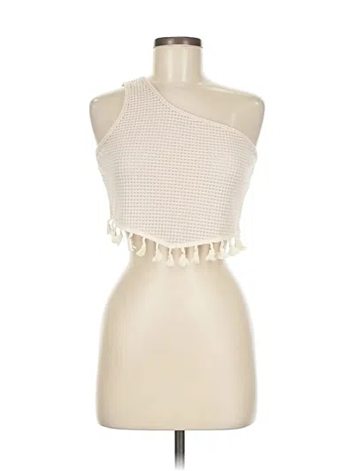 Pre-owned Shein Sleeveless Top Ivory One Shoulder Neckline Tops In White