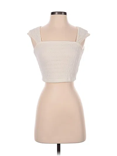 Pre-owned Shein Sleeveless Top Ivory Square Neckline Tops