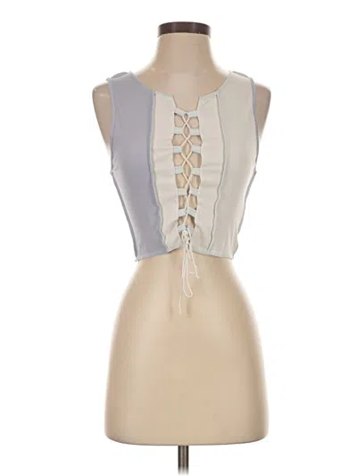 Pre-owned Shein Sleeveless Top Ivory Strapless Neckline Tops
