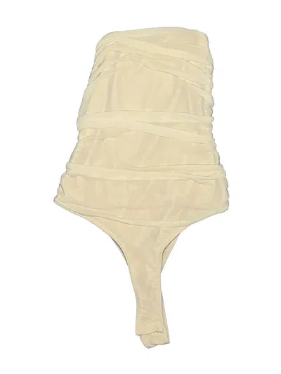 Pre-owned Shein Sleeveless Top Ivory Strapless Neckline Tops