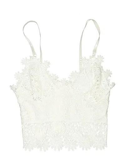 Pre-owned Shein Kids' Sleeveless Top Ivory Sweetheart Neckline Tops In White