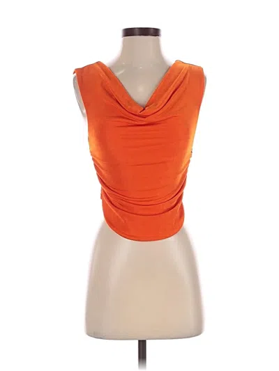 Pre-owned Shein Sleeveless Top Orange Cowl Neck Tops