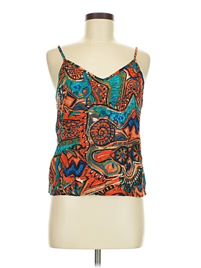 Pre-owned Shein Sleeveless Top Orange Halter Neckline Tops