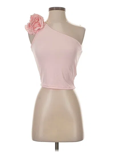 Pre-owned Shein Sleeveless Top Pink One Shoulder Neckline Tops
