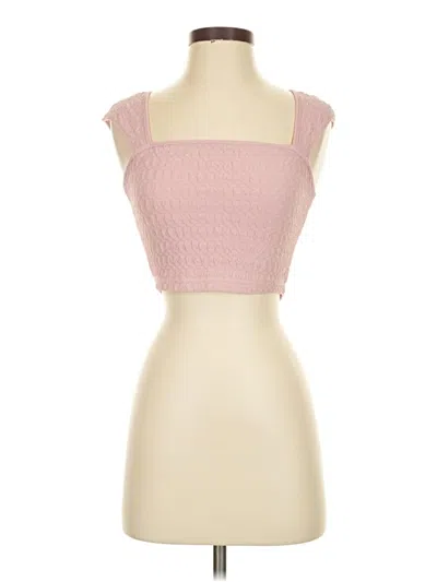 Pre-owned Shein Sleeveless Top Pink Square Neckline Tops