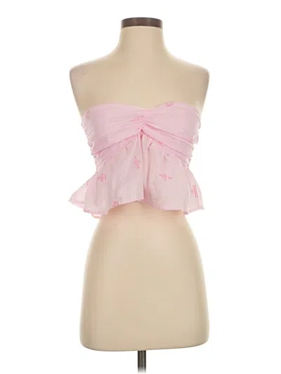Pre-owned Shein Sleeveless Top Pink Strapless Neckline Tops