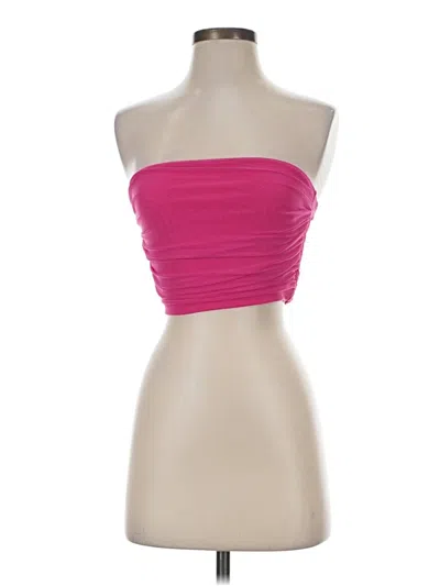 Pre-owned Shein Sleeveless Top Pink Strapless Neckline Tops