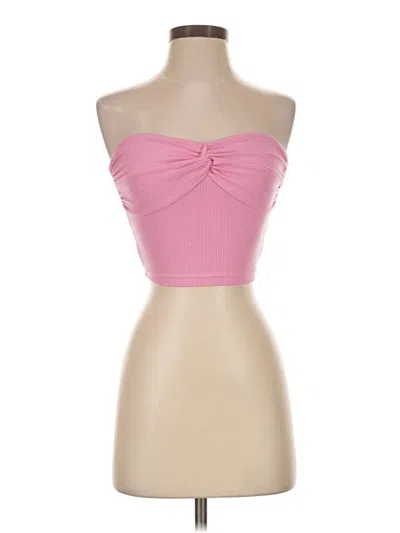 Pre-owned Shein Sleeveless Top Pink Strapless Neckline Tops