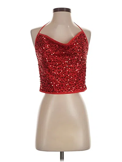 Pre-owned Shein Sleeveless Top Red Halter Neckline Tops