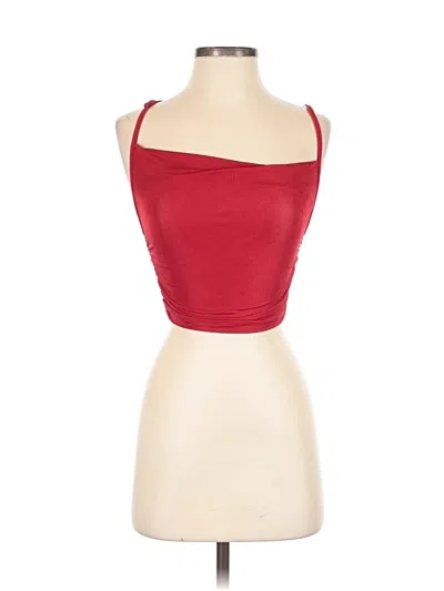 Shein Sleeveless Top Red Strapless Neckline Tops