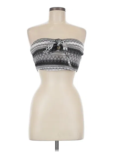 Pre-owned Shein Sleeveless Top Silver Strapless Neckline Tops
