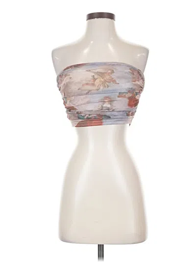Pre-owned Shein Sleeveless Top Silver Strapless Neckline Tops