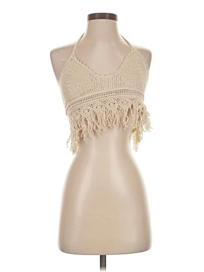 Pre-owned Shein Sleeveless Top Tan Halter Neckline Tops