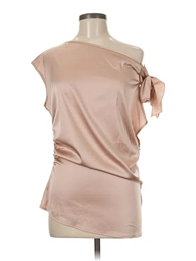 Pre-owned Shein Sleeveless Top Tan One Shoulder Neckline Tops In Brown