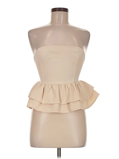 Pre-owned Shein Sleeveless Top Tan Strapless Neckline Tops