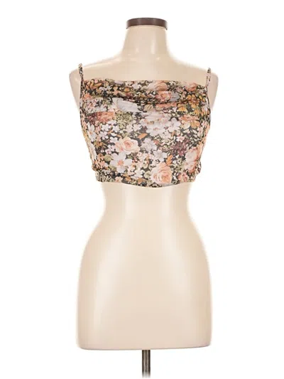 Pre-owned Shein Sleeveless Top Tan Strapless Neckline Tops In Brown