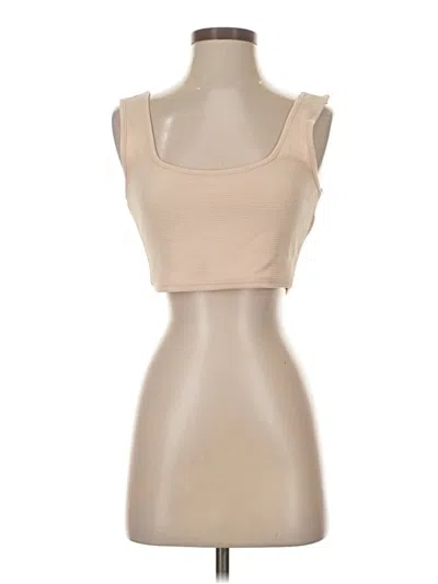 Pre-owned Shein Sleeveless Top Tan Sweetheart Neckline Tops In Brown