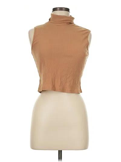Pre-owned Shein Sleeveless Top Tan Turtleneck Tops